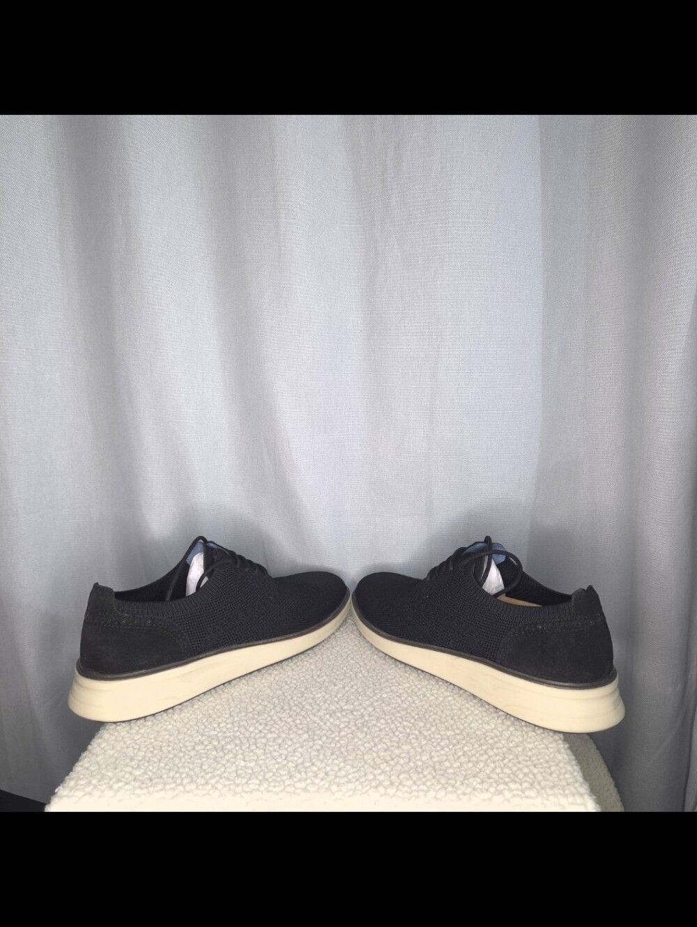 Vince Camuto Oxford Black Knit Dress Shoes Style VY-HAMPT Size 10M - Picture 4 of 9